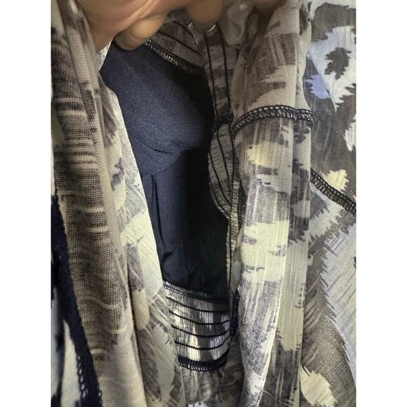 INC International Concepts Off the Shoulder Ruffle Blue Ikat Maxi Dress Sz S - Picture 10 of 14